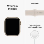 Apple Watch Series 8 GPS + Cellular 45mm Gold Stainless Steel Case with Starlight Sport Band