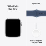 Apple Watch SE GPS + Cellular 40mm Silver Aluminium Case with Denim Sport Band - S/M
