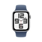 Apple Watch SE GPS + Cellular 44mm Silver Aluminium Case with Denim Sport Band - M/L