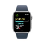 Apple Watch SE GPS 44mm Silver Aluminium Case with Storm Blue Sport Band - S/M