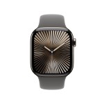 Apple Watch Series 10 GPS + Cellular 42mm Natural Titanium Case with Stone Grey Sport Band - S/M