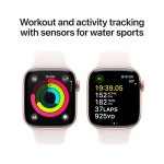Apple Watch Series 10 GPS + Cellular 42mm Rose Gold Aluminium Case with Light Blush Sport Band - S/M
