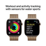 Apple Watch Series 10 GPS + Cellular 46mm Gold Titanium Case with Gold Milanese Loop - S/M
