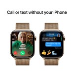 Apple Watch Series 10 GPS + Cellular 46mm Gold Titanium Case with Gold Milanese Loop - S/M