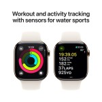 Apple Watch Series 10 GPS + Cellular 46mm Gold Titanium Case with Starlight Sport Band - M/L