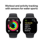 Apple Watch Series 10 GPS + Cellular 46mm Jet Black Aluminium Case with Black Sport Band - M/L