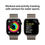 Apple Watch Series 10 GPS + Cellular 46mm Natural Titanium Case with Natural Milanese Loop - S/M