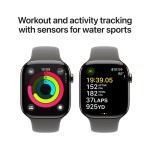 Apple Watch Series 10 GPS + Cellular 46mm Natural Titanium Case with Stone Grey Sport Band - M/L