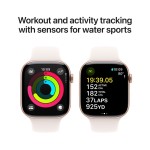 Apple Watch Series 10 GPS + Cellular 46mm Rose Gold Aluminium Case with Light Blush Sport Band - S/M