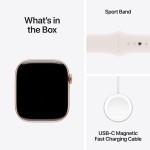 Apple Watch Series 10 GPS + Cellular 46mm Rose Gold Aluminium Case with Light Blush Sport Band - S/M