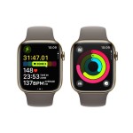 Apple Watch Series 9 GPS + Cellular 45mm Gold Stainless Steel Case with Clay Sport Band - M/L