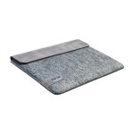 Handmade felt and natural suede Case for MacBook Pro 14 - Dark gray 