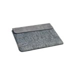 Handmade felt and natural suede Case for MacBook Pro 14 - Dark gray 