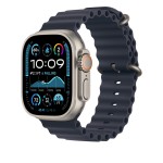 49mm Navy Ocean Band - Natural Titanium Finish