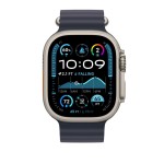 49mm Navy Ocean Band - Natural Titanium Finish