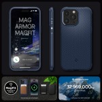 Spigen iPhone 15 Pro Max case - Armor (MagSafe) Navy Blue