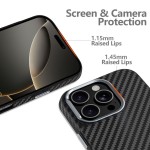 Tech-Protect 16 Carbon case with MagSafe - Black/Silver