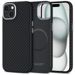 Tech-Protect 15 Carbon case with MagSafe - Black/Silver