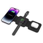 Tech-Protect 3in1 15W-A24 MagSafe salokāms lādētājs - Black