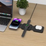 Tech-Protect 3in1 15W-A24 MagSafe salokāms lādētājs - Black