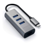 Satechi USB-C 2-IN-1 USB/Ethernet Space Gray adapter