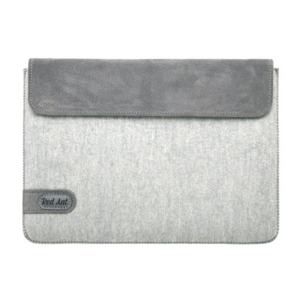 Handmade felt and fatural suede Case for MacBook Pro 13 / MacBook Air 13 - Light gray