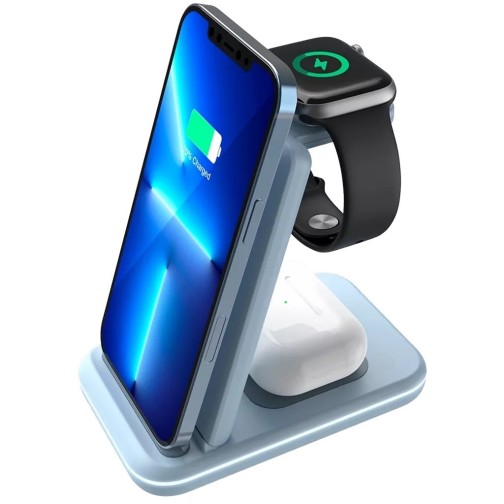Canyon 3in1 Foldable Wireless Charger 15W - Blue