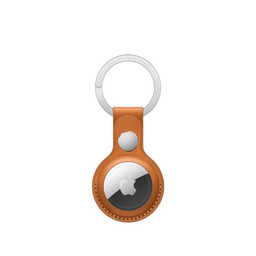 Apple AirTag Leather Keychain - Golden Brown