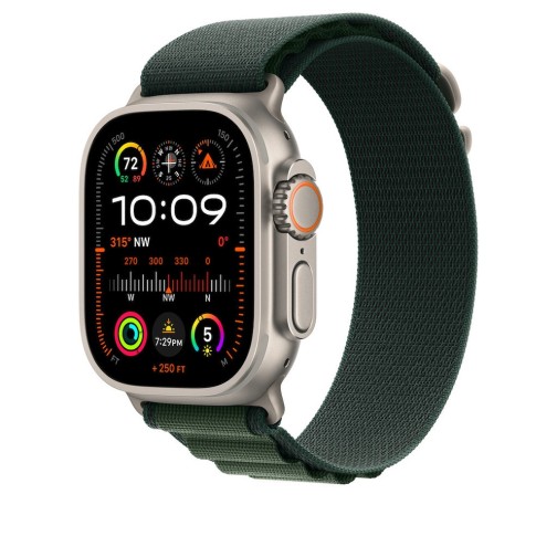 49mm Dark Green Alpine Loop - Medium - Natural Titanium Finish