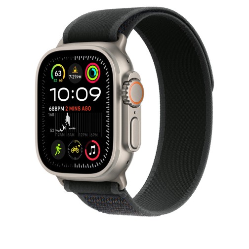 49mm Black Trail Loop - M/L - Natural Titanium Finish