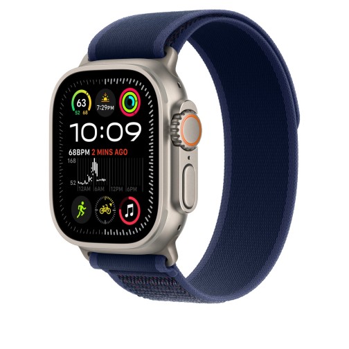 49mm Blue Trail Loop - M/L - Natural Titanium Finish
