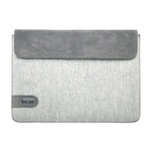 Handmade felt and natural suede Case for MacBook Pro 14 - Light gray