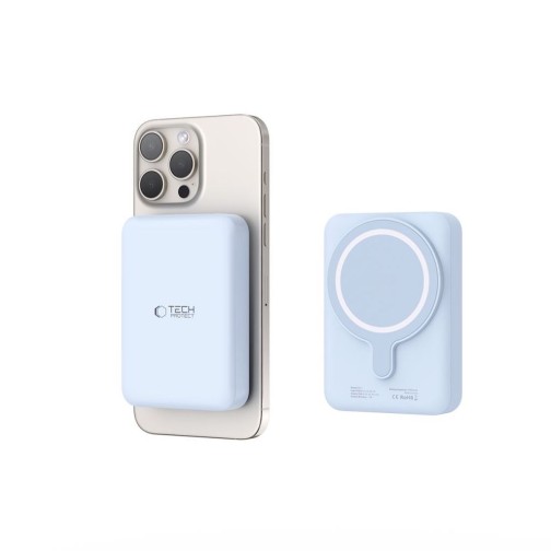 Tech-Protect MagSafe 10000maH Power Bank with Wireless Charging - Blue
