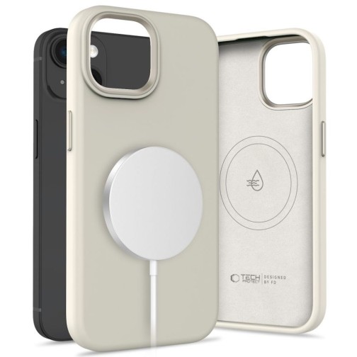 Tech-Protect Silicone Pure MagSafe iPhone 15 case - Cosmic Latte