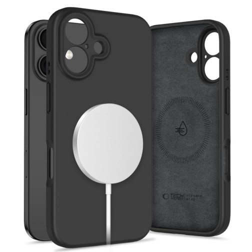 Tech-Protect Liquid Silicone MagSafe iPhone 16 case - Black