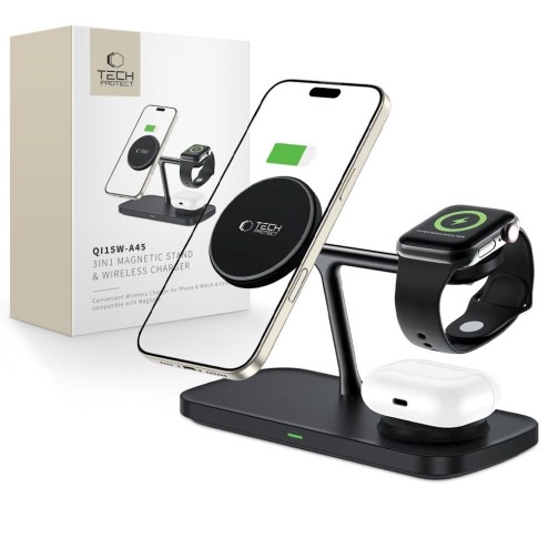 Tech-Protect 3in1 15W MagSafe lādētājs - White