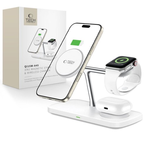Tech-Protect 3in1 15W MagSafe lādētājs - White