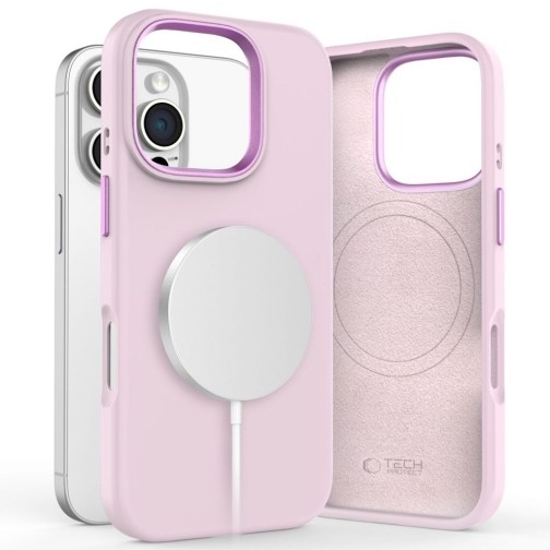 Tech-Protect Silicone Pure MagSafe iPhone 16 Pro Max case - Pink Pearl