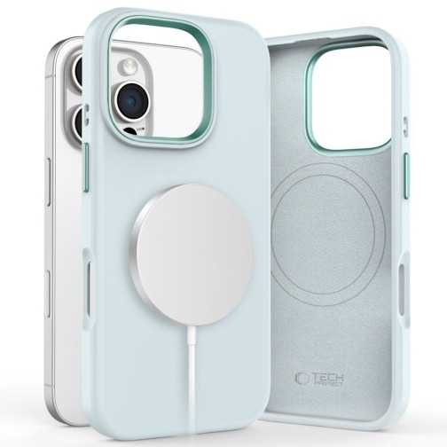 Tech-Protect Silicone Pure MagSafe iPhone 16 Pro Max case - Sky Blue