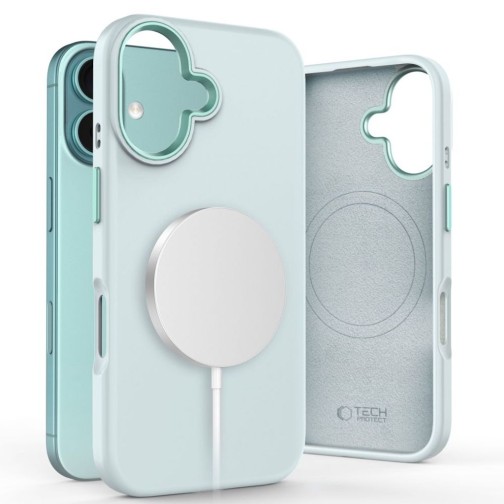Tech-Protect Silicone Pure MagSafe iPhone 16 case - Sky Blue