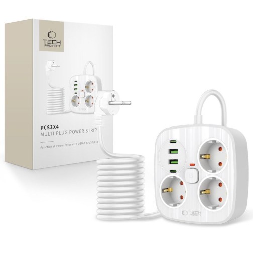 Tech-Protect PCL3X4 Smart Power Socket - White