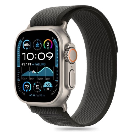 44/45/46/49mm Tech-Protect NYLON band - Black/Orange