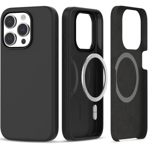 Tech-Protect iPhone 15 Pro Silicone Case with MagSafe - Matte Black