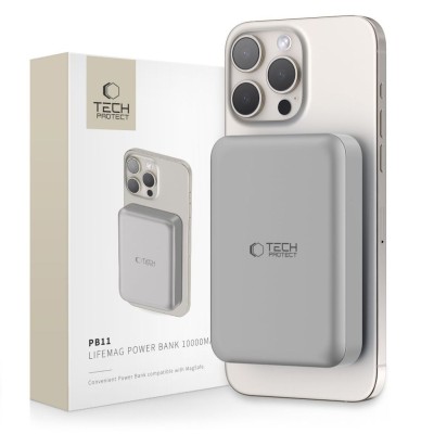 Tech-Protect MagSafe 10000maH Power Bank with Wireless Charging - Titanium