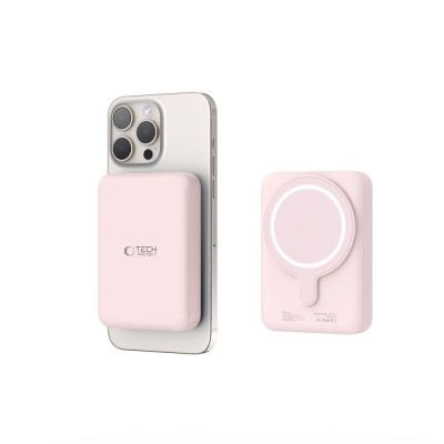Tech-Protect MagSafe 10000maH Power Bank with Wireless Charging - Pink