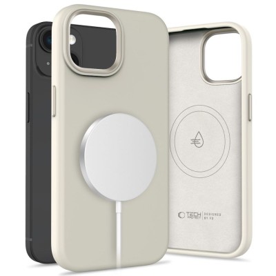 Tech-Protect Silicone Pure MagSafe iPhone 15 case - Cosmic Latte