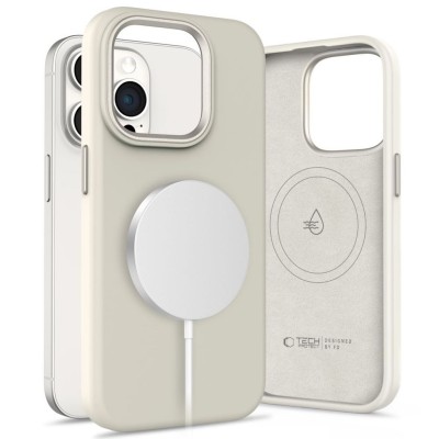 Tech-Protect Silicone Pure MagSafe iPhone 15 Pro Max case - Cosmic Latte