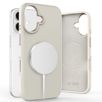 Tech-Protect Silicone Pure MagSafe iPhone 16 case - Cosmic Latte