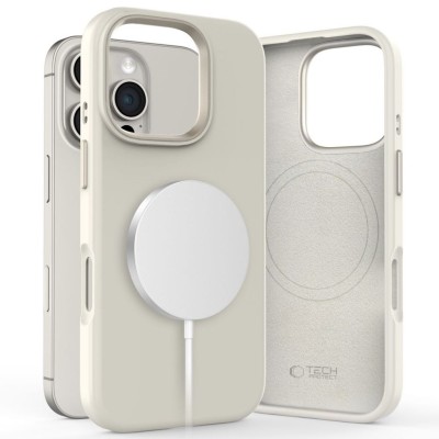Tech-Protect Silicone Pure MagSafe iPhone 16 Pro Max case - Cosmic Latte