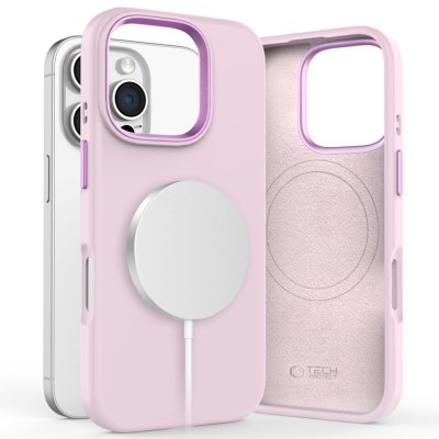 Tech-Protect Silicone Pure MagSafe iPhone 16 Pro Max case - Pink Pearl